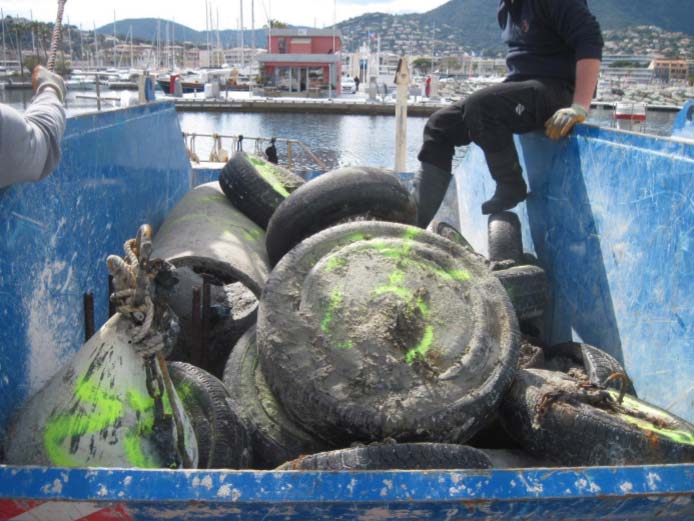 Déchets fonds marins repêchés