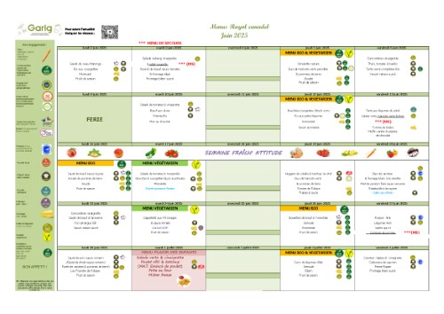 Les menus de juin  la cantine du Rayol-Canadel sont arrivs ! 