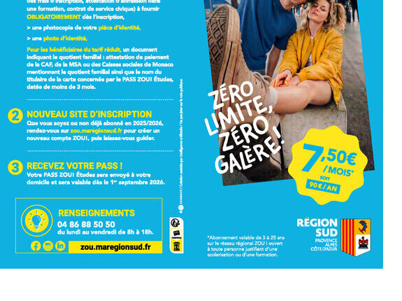Pass ZOU Études – Rentrée scolaire 2026/2027